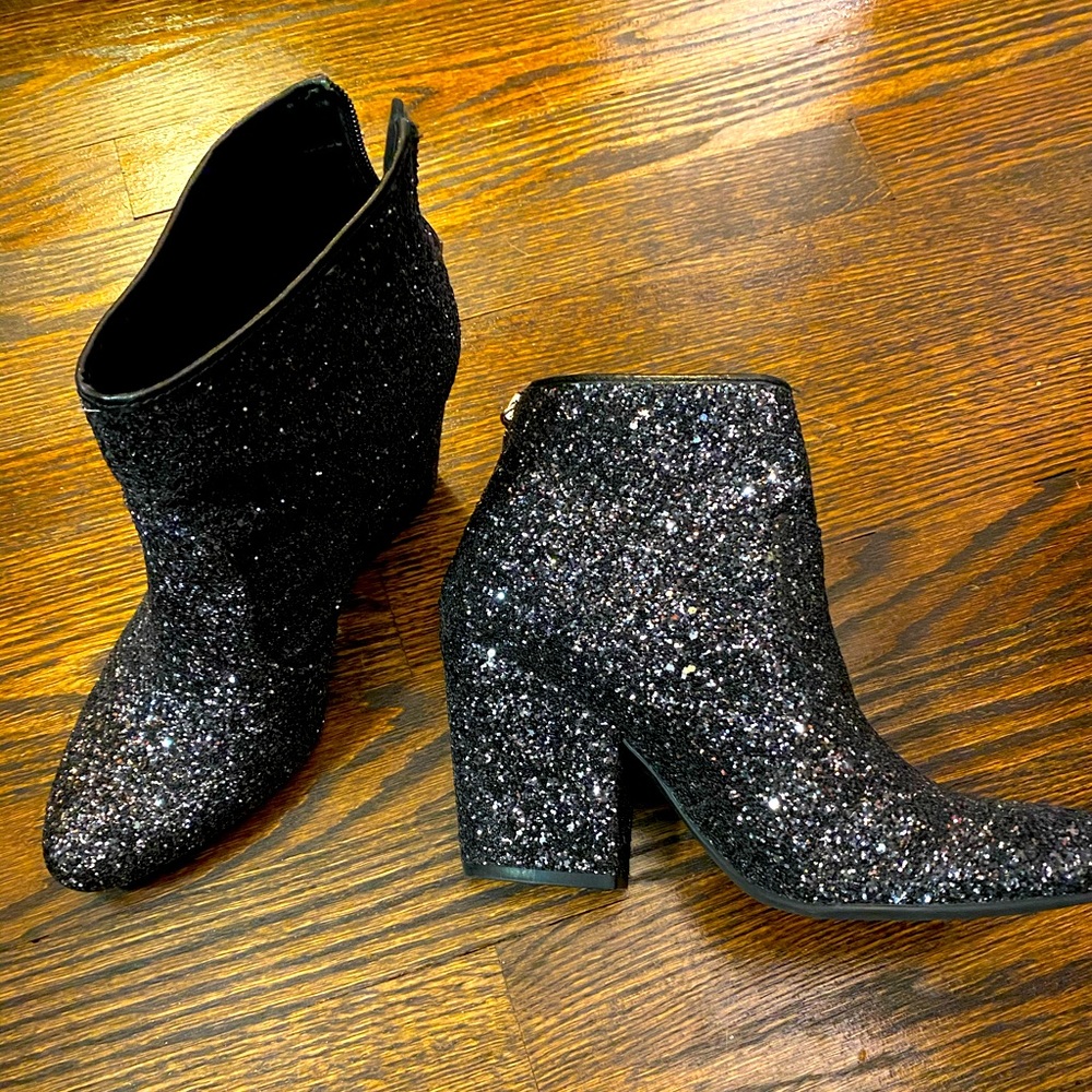 Guess Brand black glitter boots